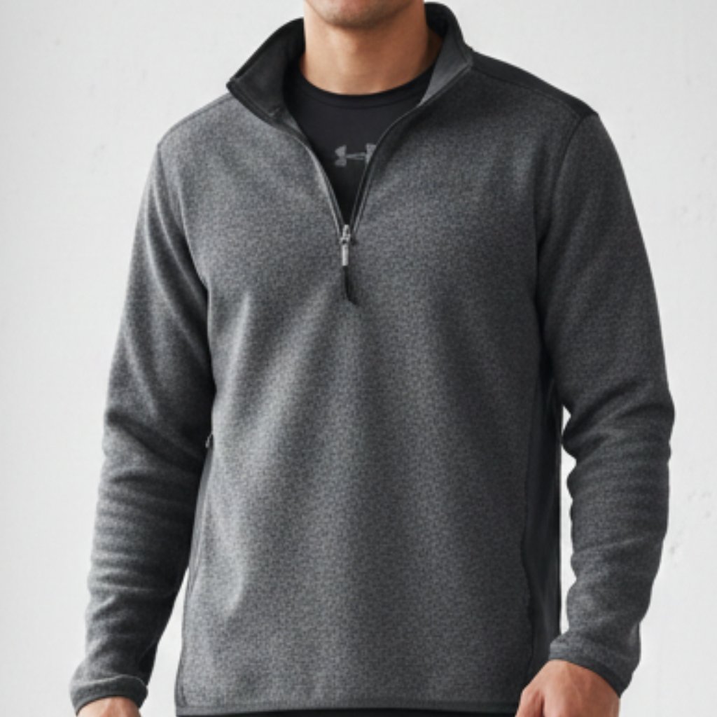Gorpcore Under Armour Gray Polyester Quarter Zip Pullover Size Md Medium